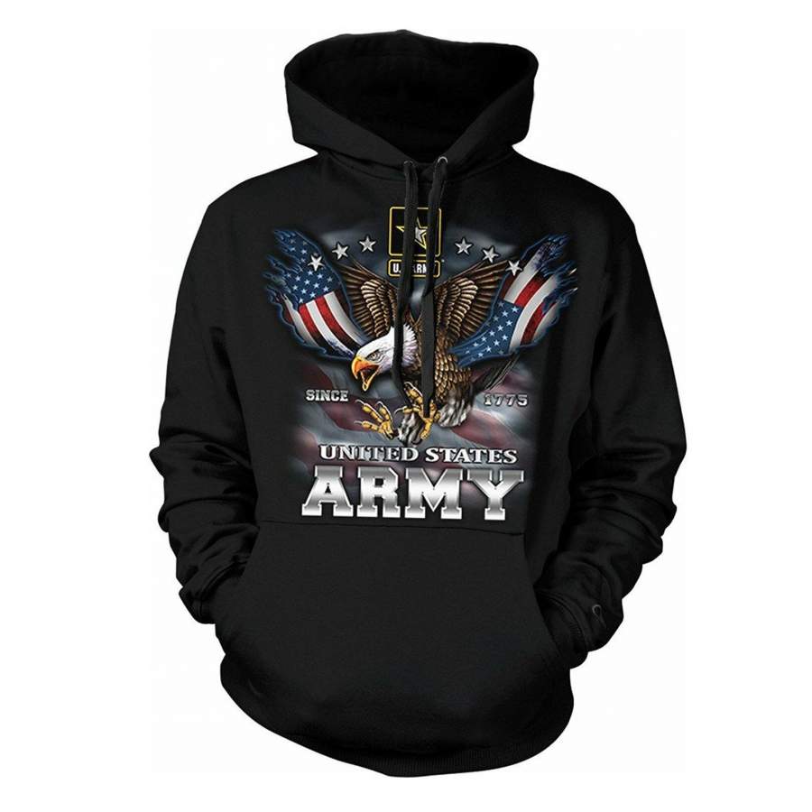 US Army Hoodie Since 1775 Eagle with American Flag Wings HC1702