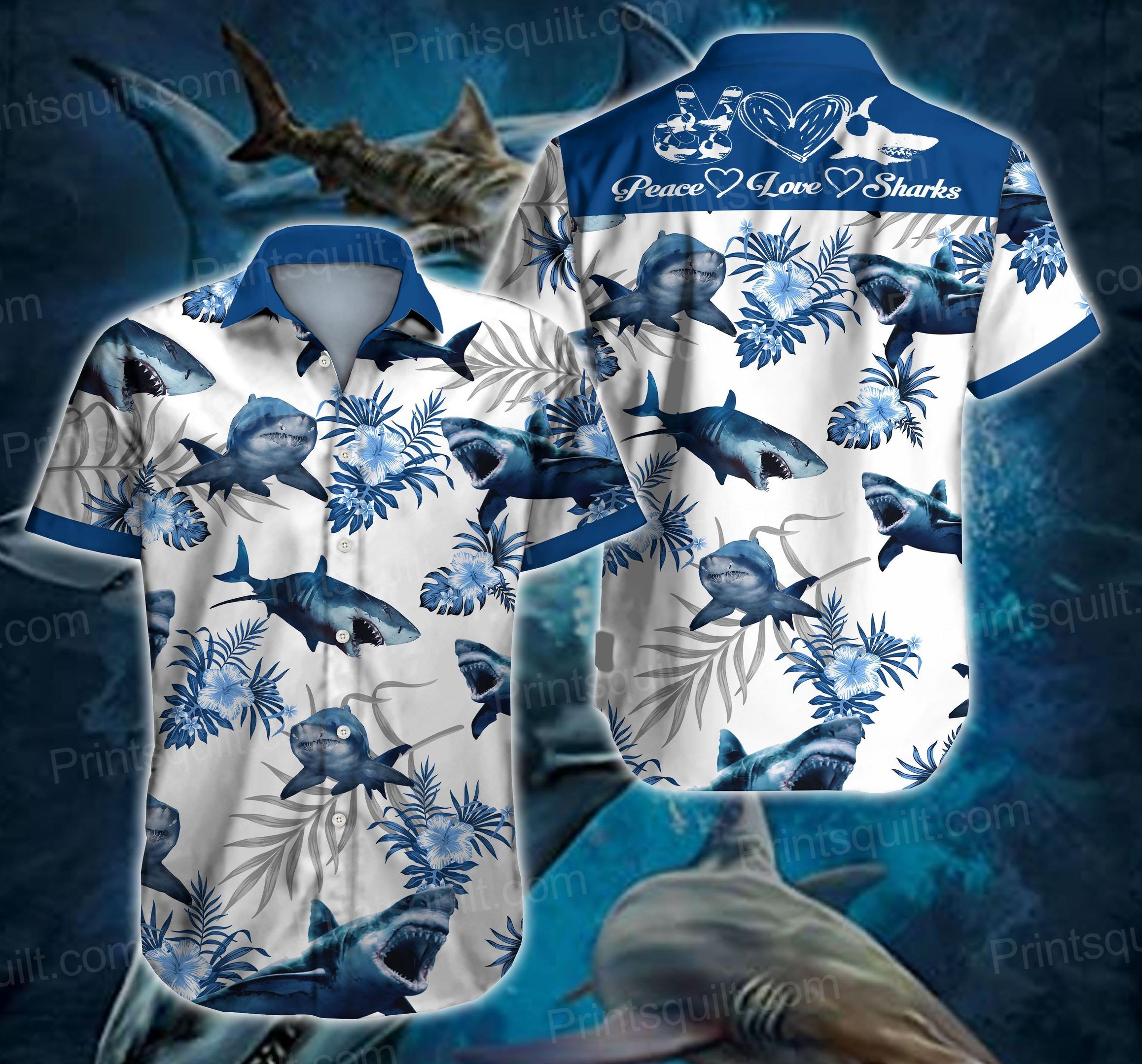 Shark Love V2 3d Hawaii Shirt Summer Button Up Shirt For Men Beach Wear Short Sleeve Hawaii Shirt