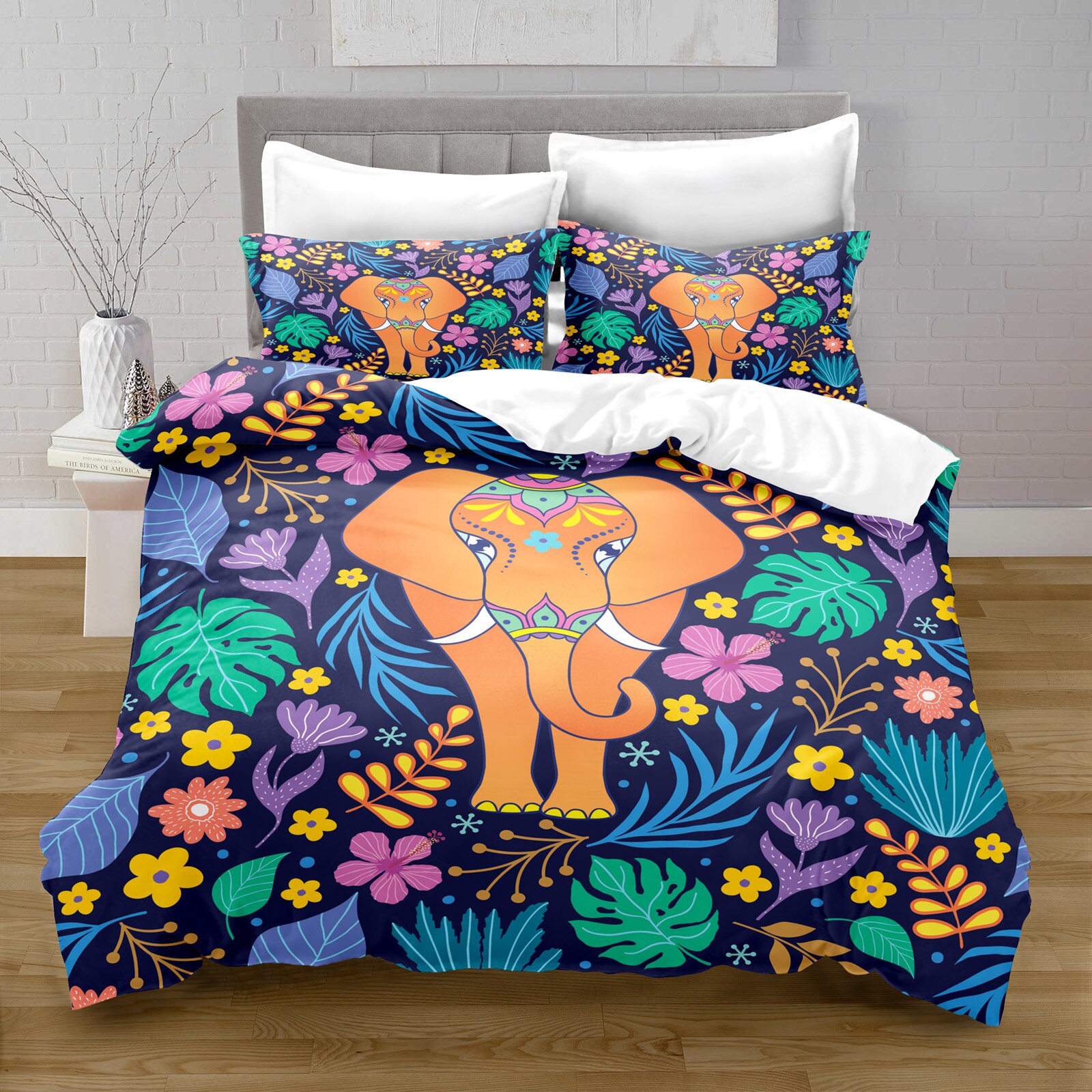 3D Printing Cartoon Elephant Style Cover With Pillowcase Bedroom Decoration Queen Size Bedding Bedroom Set King Size Bed Duvet Covers