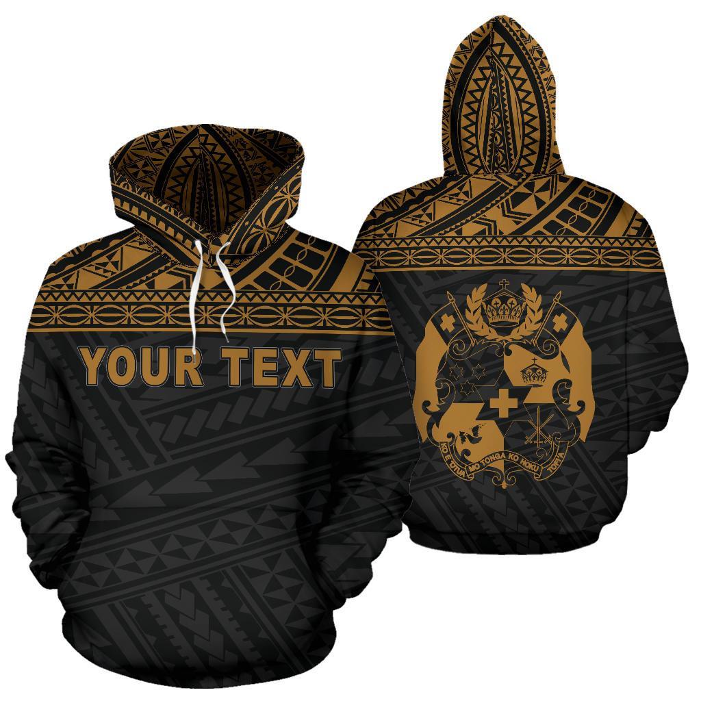 Tonga Polynesian All Over Custom Personalised Hoodie – Yellow Horizontal Style – BN12