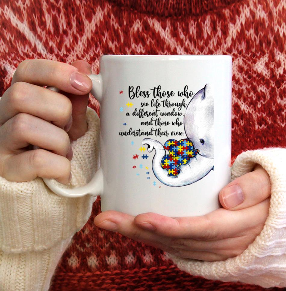 Mom and Child Elephant Autism Awareness Mug