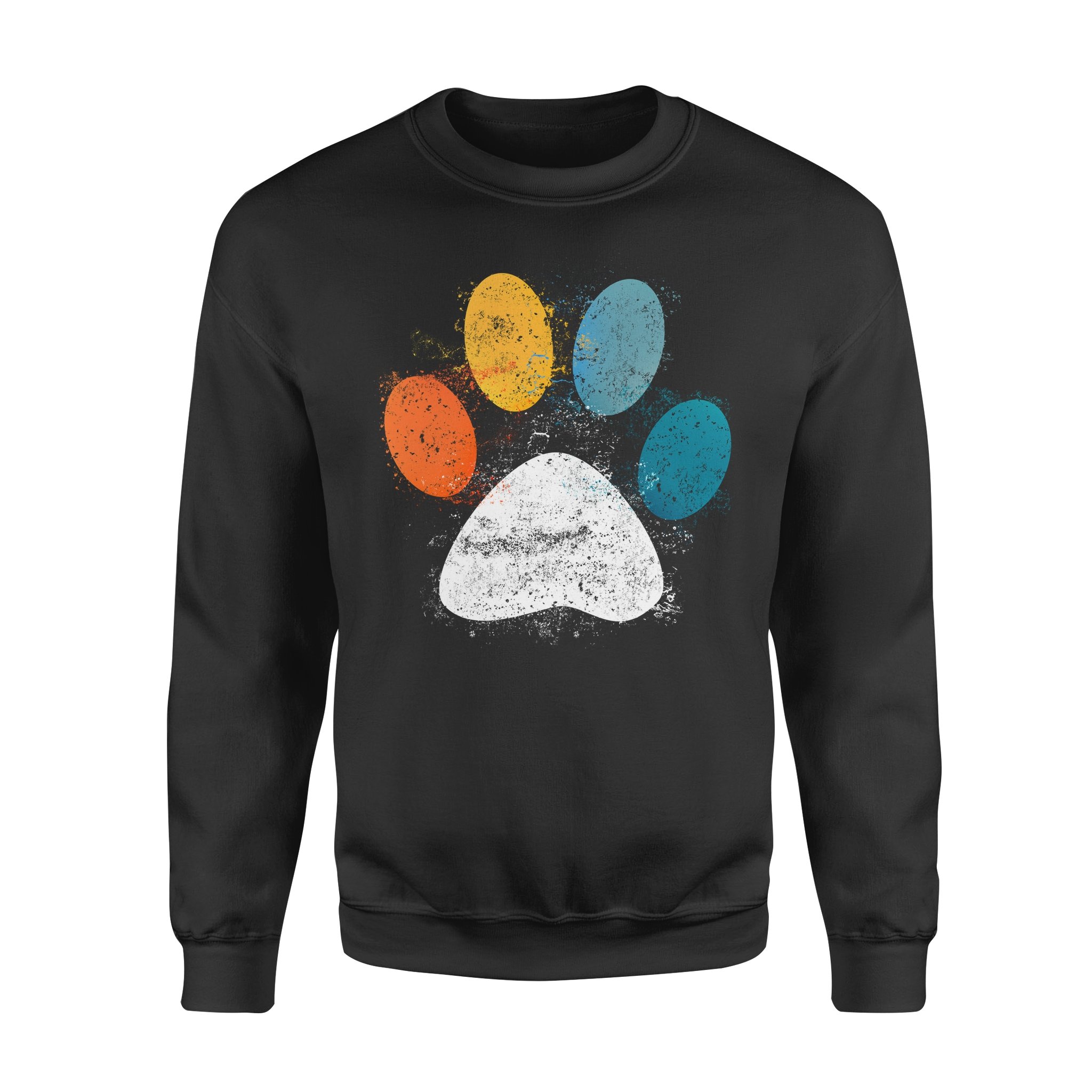 Dog gift idea Vintage Dog Puppy Paw Print T-shirt – Standard Fleece Sweatshirt