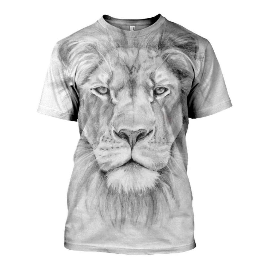 3D All Over Printed Lion T-Shirt Cool Beautiful