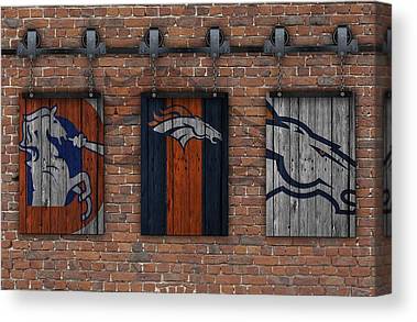 Denver Broncos Brick Wall Joe Hamilton Canvas Print