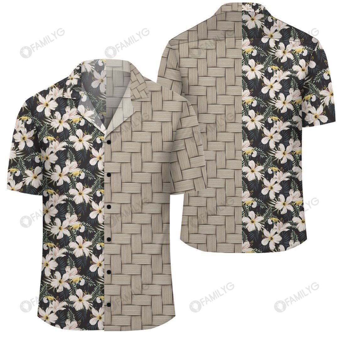 Tropical Toucans Hibiscus Palm Leaves Lauhala Moiety Hawaii Shirt Summer Hawaiian For Men, Women, Couple