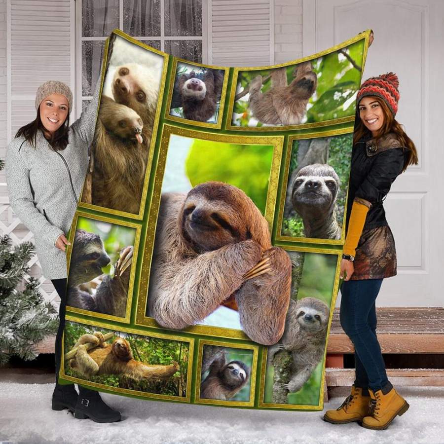 Custom Blanket 3D Sloth Blanket 2 - Fleece Blanket