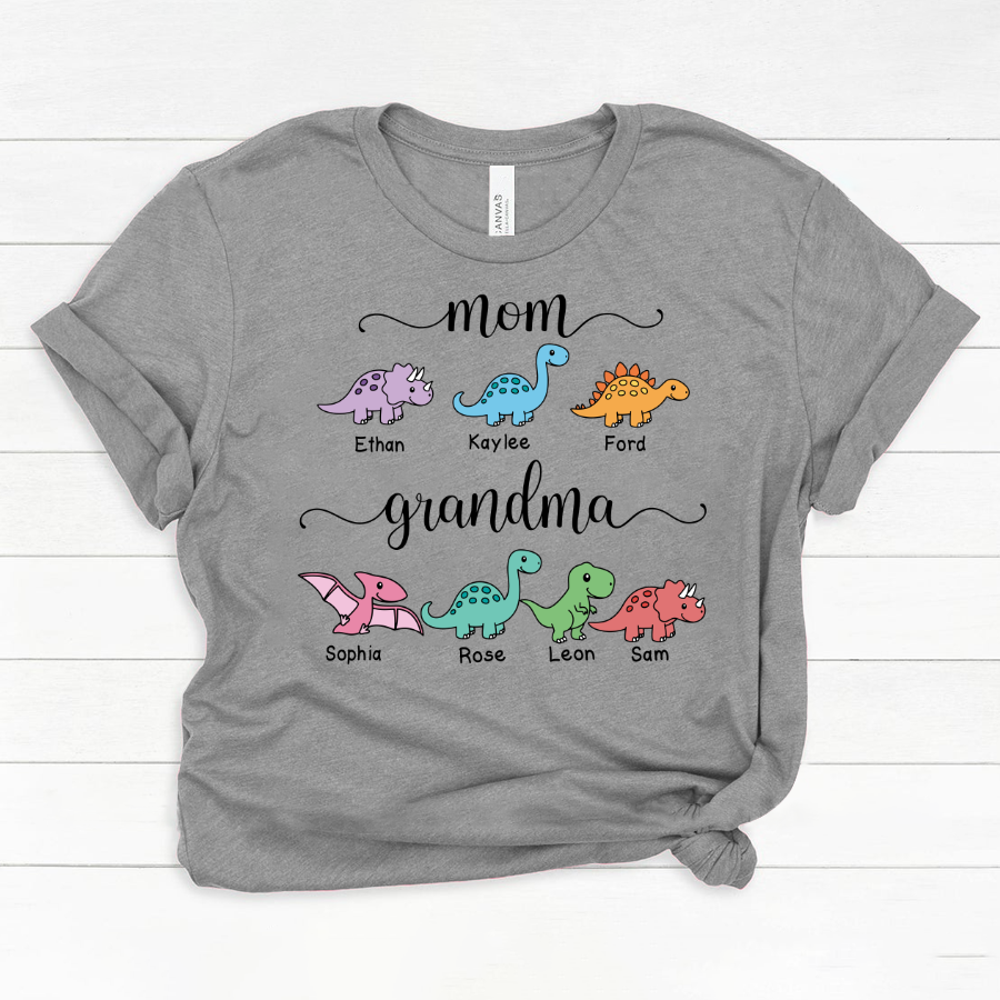 Mom Grandma Saurus Personalized Shirt Classic Canvas