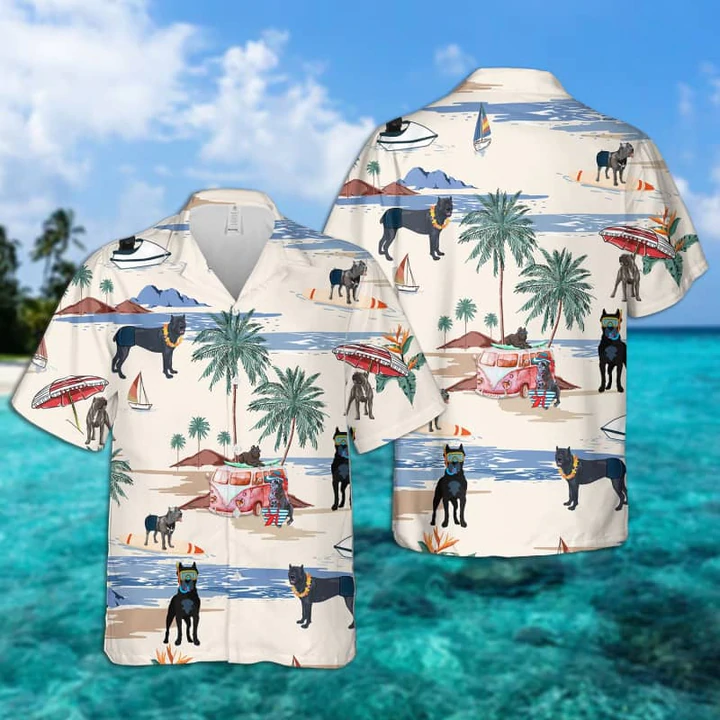 Cane Corso Summer Beach Hawaii Hawaii Shirts For Men Short Sleeve Aloha Shirt Ha59460