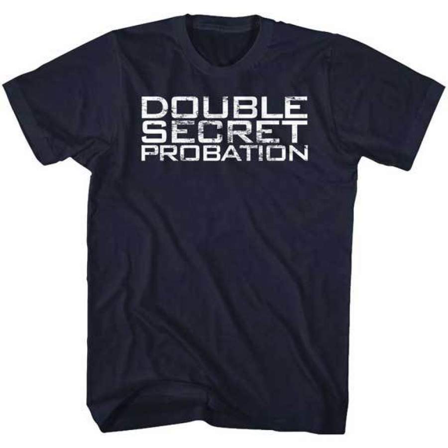 ANIMAL HOUSE-DOUBLE SECRET PROBATION-NAVY ADULT S/S T-SHIRT