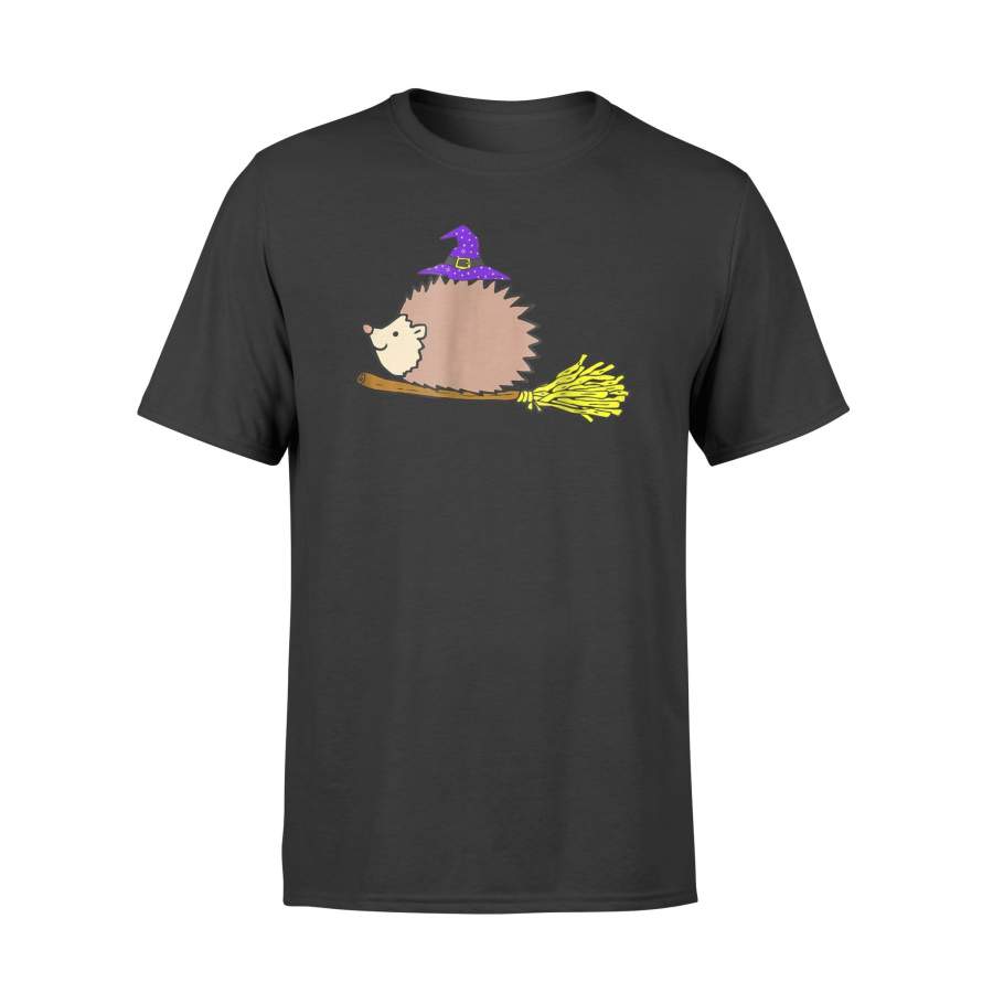 Hedgehog Witch Broom T-Shirt