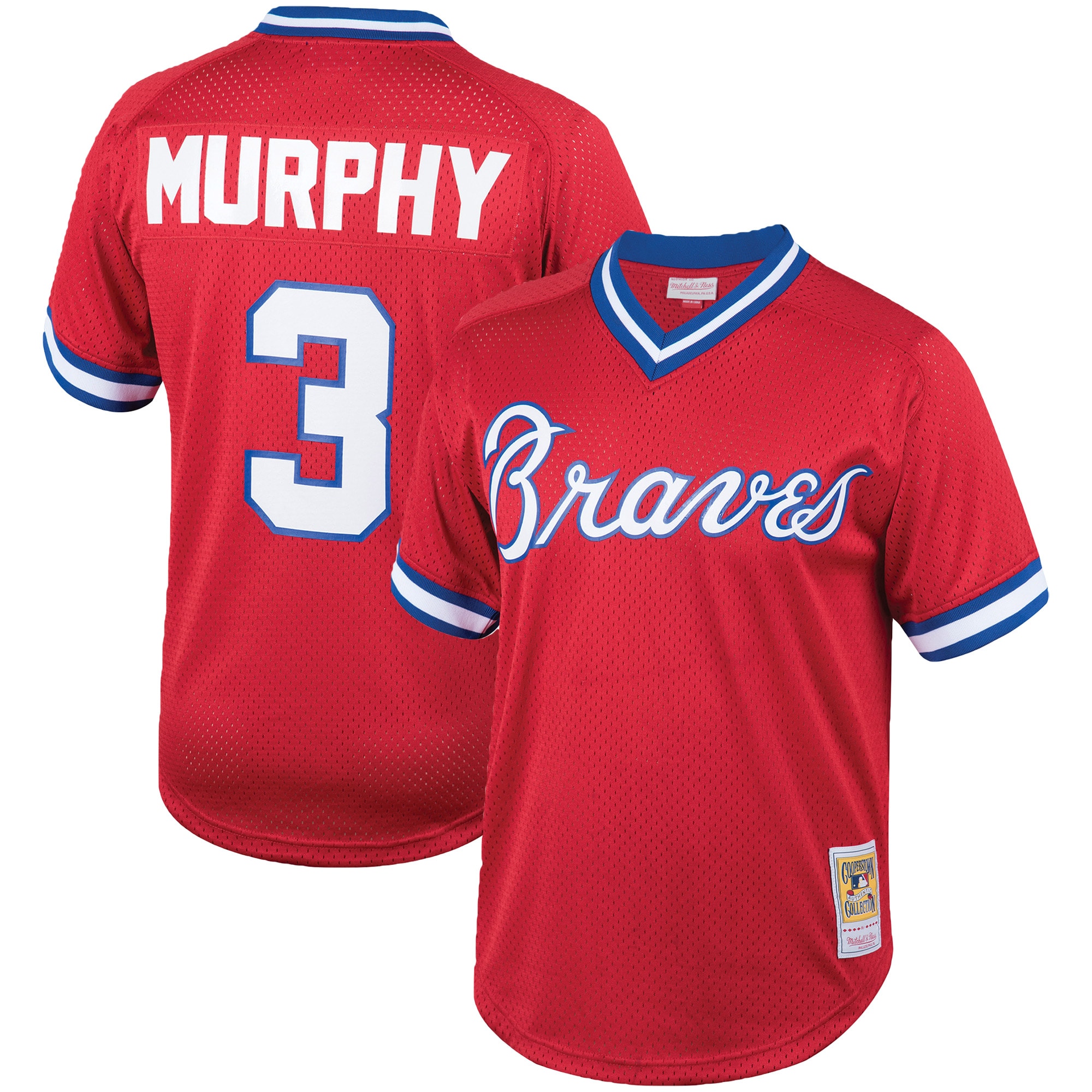 Dale Murphy Atlanta Braves Mitchell & Ness Cooperstown Collection Big & Tall Mesh Batting Practice Jersey – Red