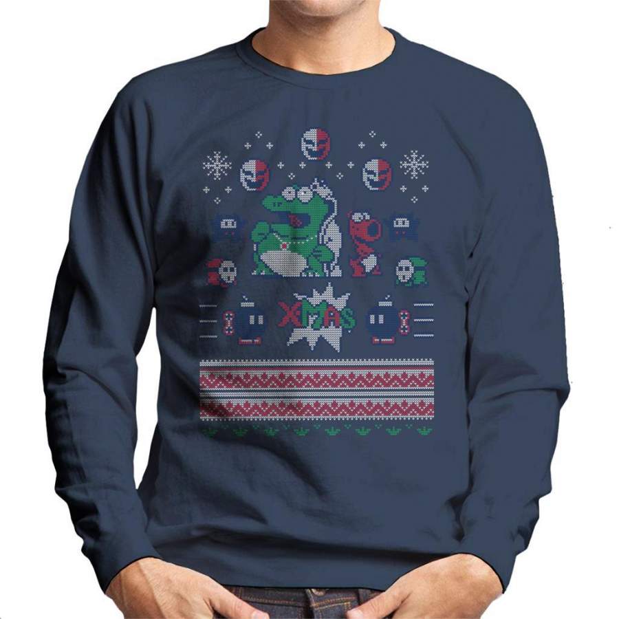 Super Mario Brothers King Koopa Christmas Knit Pattern Men’s Sweatshirt