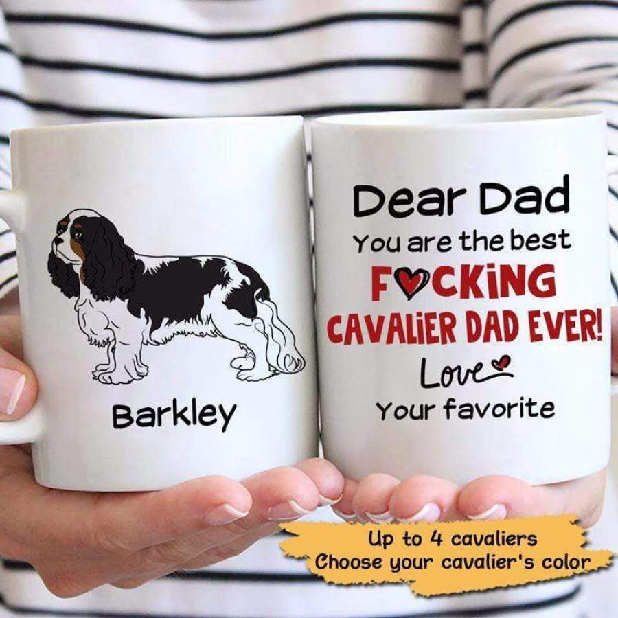 Cavalier King Charles Spaniel Best Dog Dad Mom Personalized Mug