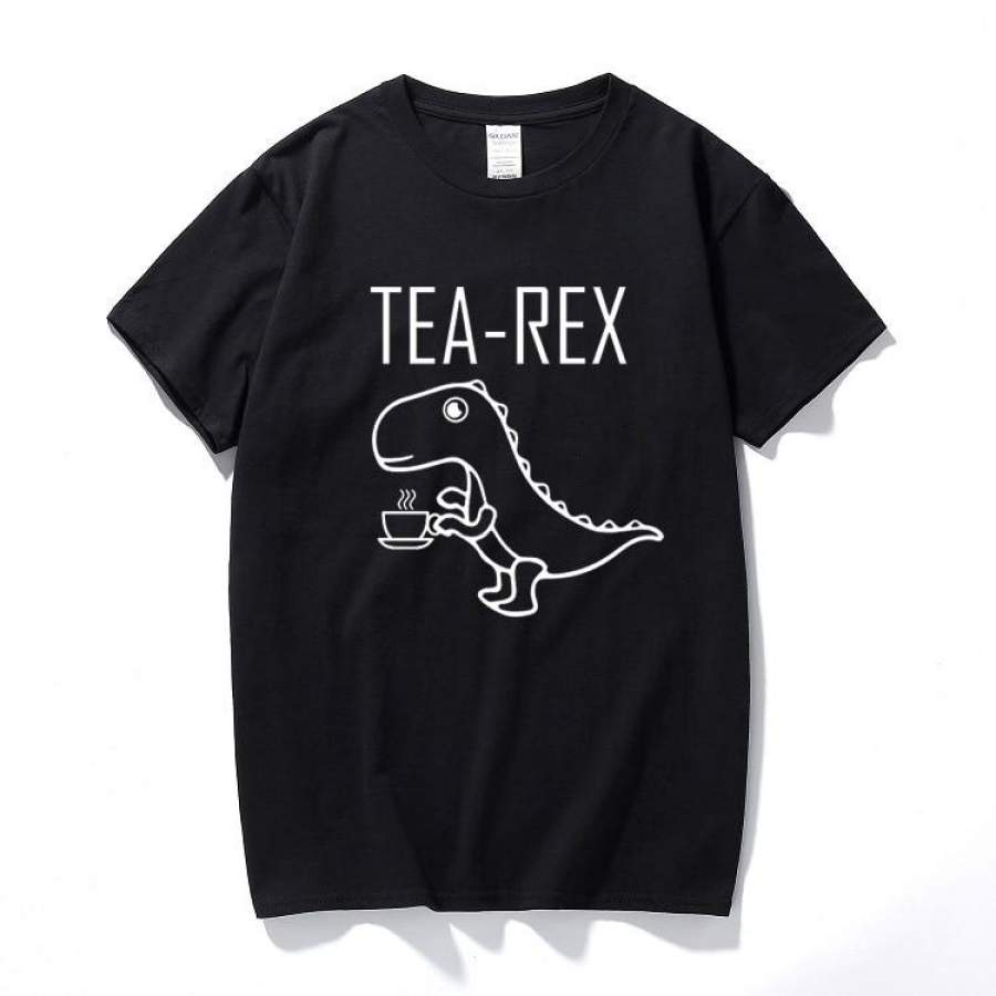 Tea rex mens t shirt funny joke pun jurassic dinosaur drink coffee novelty gift Cotton short sleeve t-shirt summer top camisetas