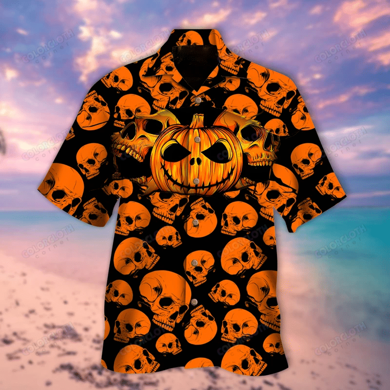 Spooky Pumpkin Hawaii Shirt Ha64668