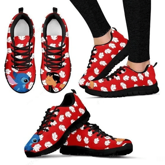 Stitch Lilo & Stitch Disney 19 Print Sneakers, Women’s Sneakers, Handmade Crafted sneaker black Shoes birthday gift Fashion Fly Sneakers TL97