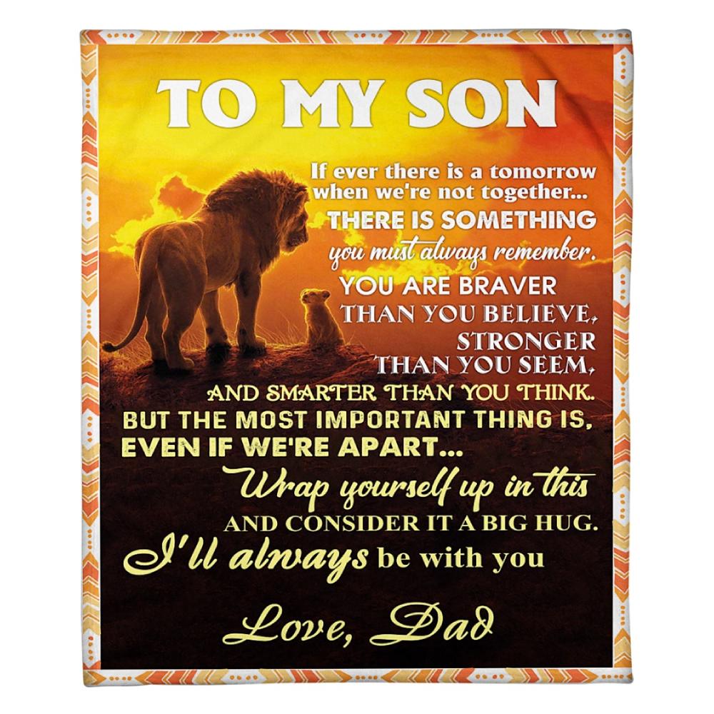 To My Son I’Ll Always Be With You Fleece Blanket Family Gift Home Decor Bedding Couch Sofa Soft And Comfy Cozy