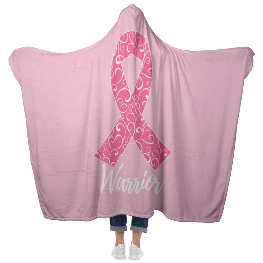 Warrior Breast Cancer Hooded Blanket Pink