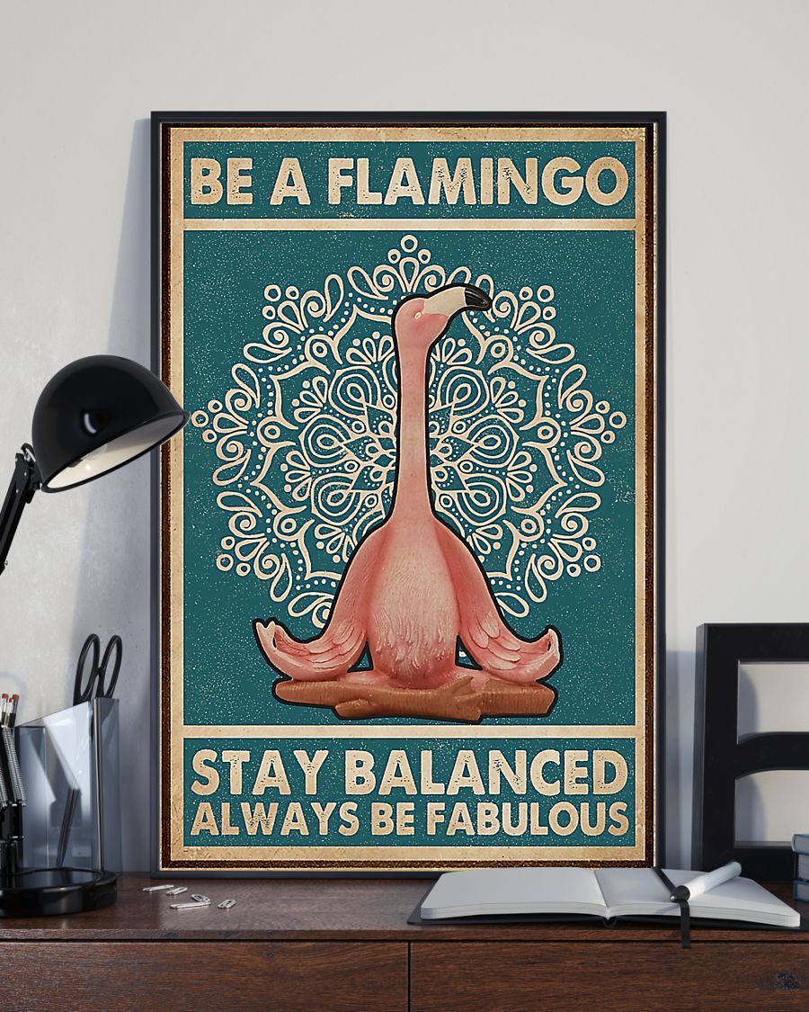 Be A Flaminga Stay Balanced Poster And Canvas, Wall Decor, Wall Art