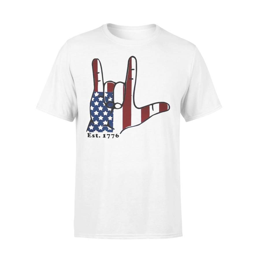 Sign Language Est 1776 American T-shirt