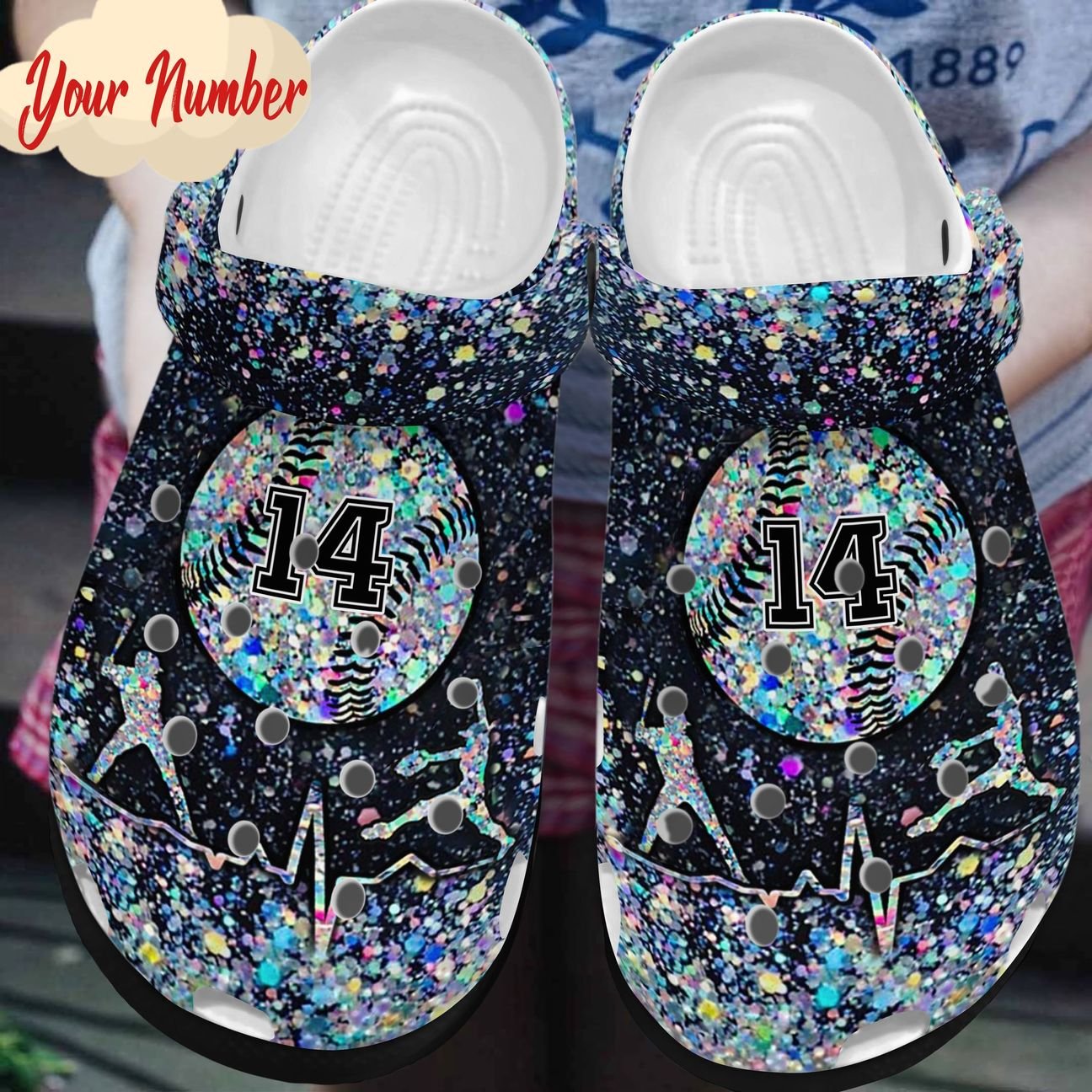 Softball Personalized Clog, Custom Name, Text, Color, Number Fashion Style For Women, Men, Kid, Print 3D Play With Your Heart