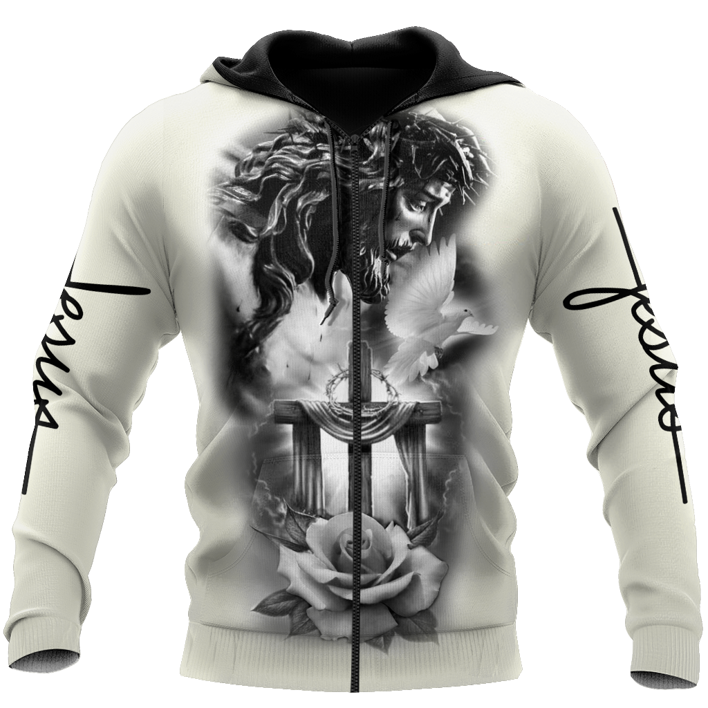 Jesus Holy Dove And Cross  Jesus All Over Printed Shirts – Am Style Design