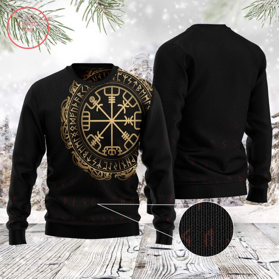 Viking Vegvisir Ugly Christmas Sweater