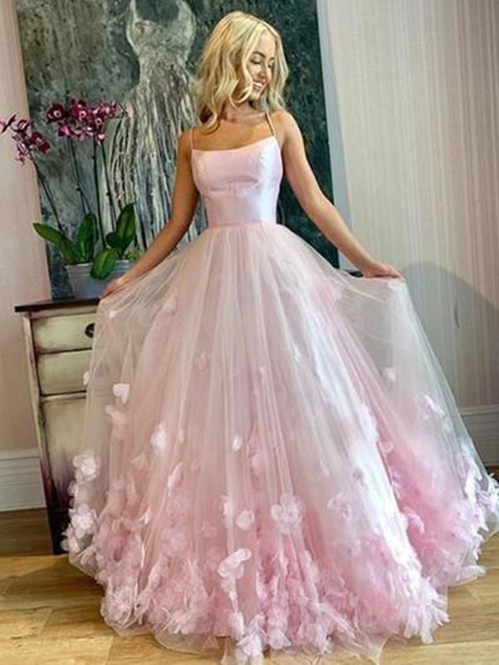 2022 Evening Dress Flower Embroidered Mesh Tulle Party Night Prom Robe Soiree Rouge Vestidos De Noivas Abschlussballkleid alx