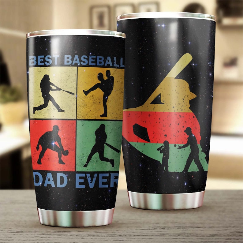 Best Baseball Dad Ever Tumbler-Birthday Gift Christmas Gift Father’S Day Gift For Baseball Dad From Son From Daughter