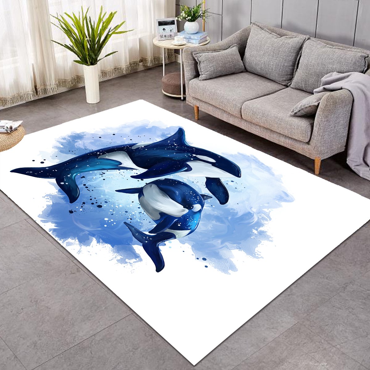 Blue Killer Dolphins SW0881 Rug