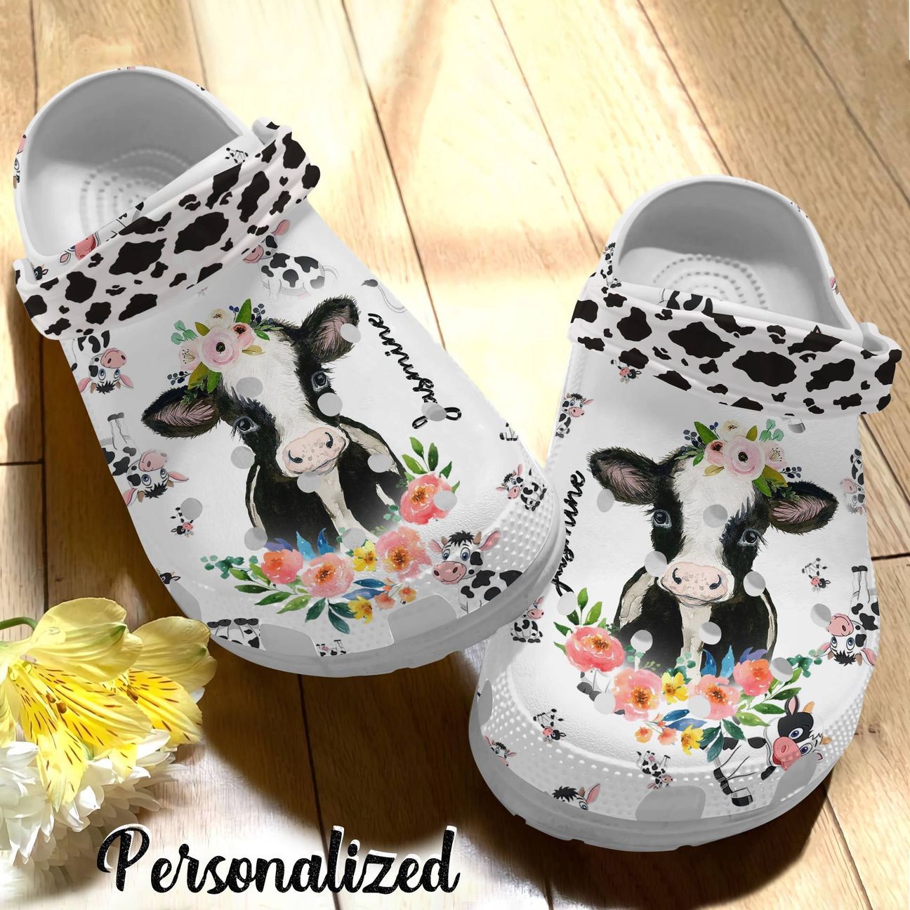 Cow Personalized Clog, Custom Name, Text Moo Moo Day, Fashion Style For ...