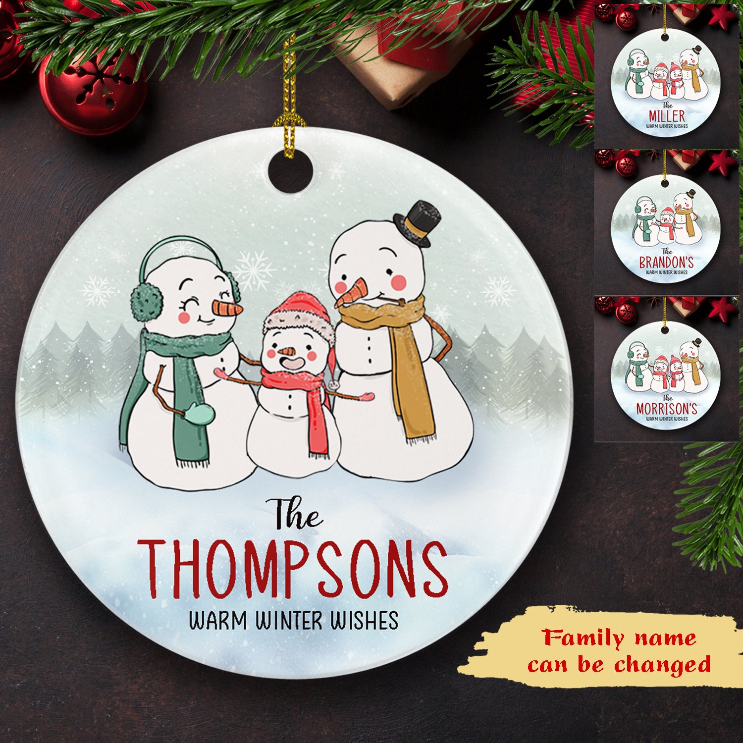 Warm Winter Wishes – Personalized Ceramic Christmas Ornaments