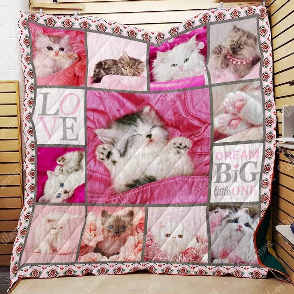 Cat Dream Big Little One Cute Kittens Quilt Blanket