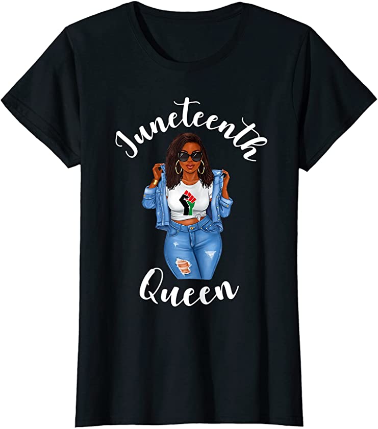 Womens Juneteenth Black Girl Black Power Pride June HIstory BLM T-Shirt