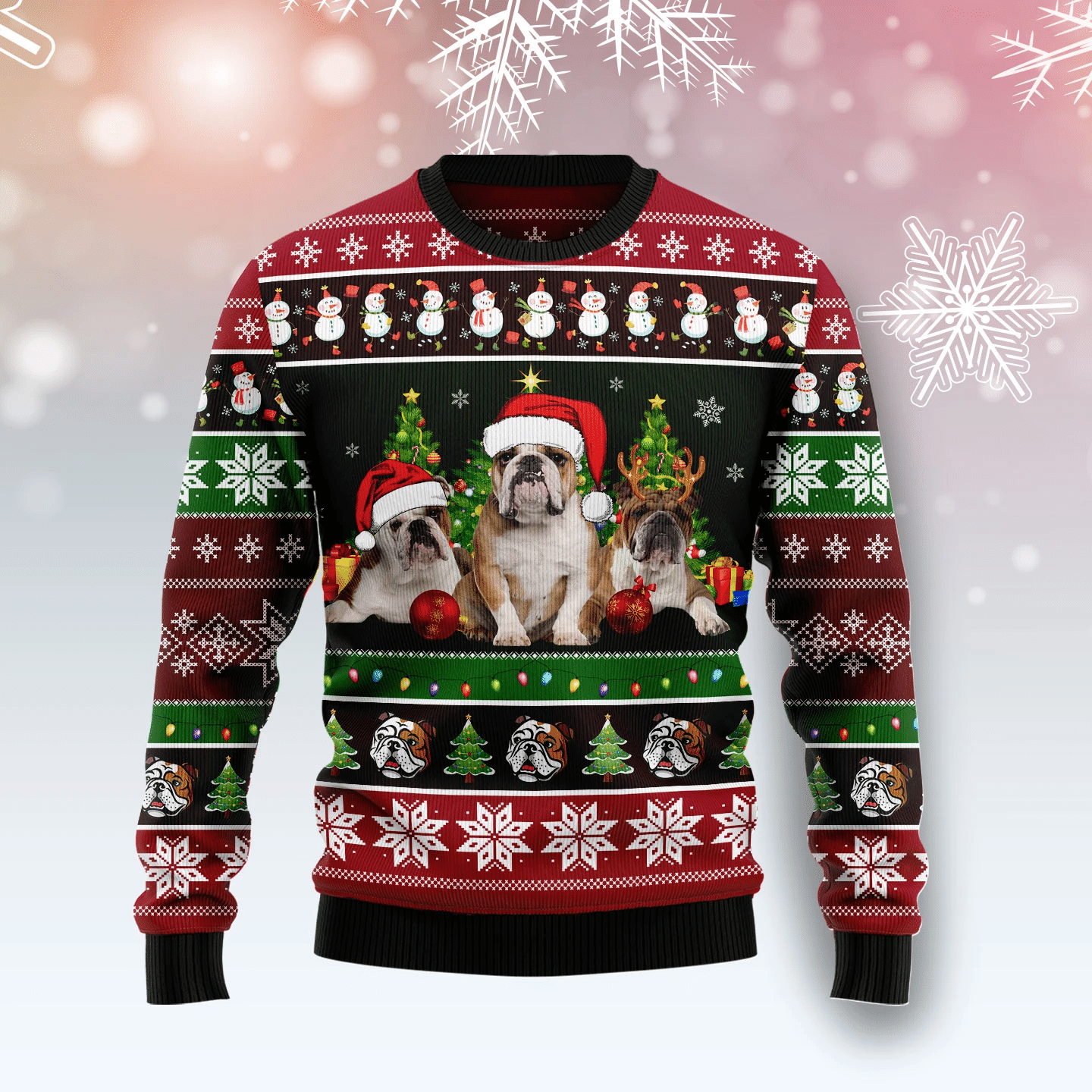 Bulldog Group Beauty Christmas Ugly Sweater