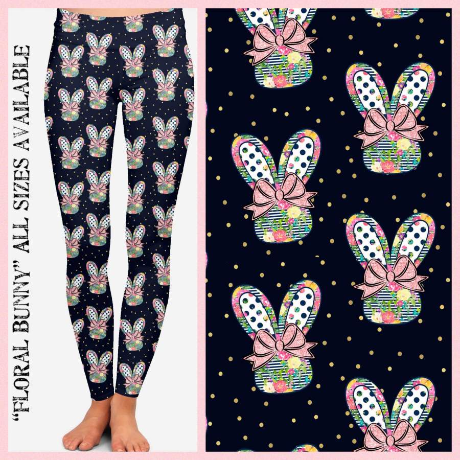 Custom Floral Bunny Leggings and Joggers – ETA Mid-End March