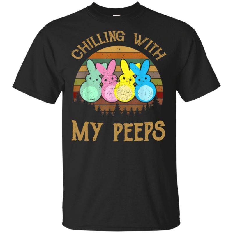 Buy Chillin’ With My Peeps Vintage Easter Bunny Shirt G200 Gildan Ultra Cotton T-shirt