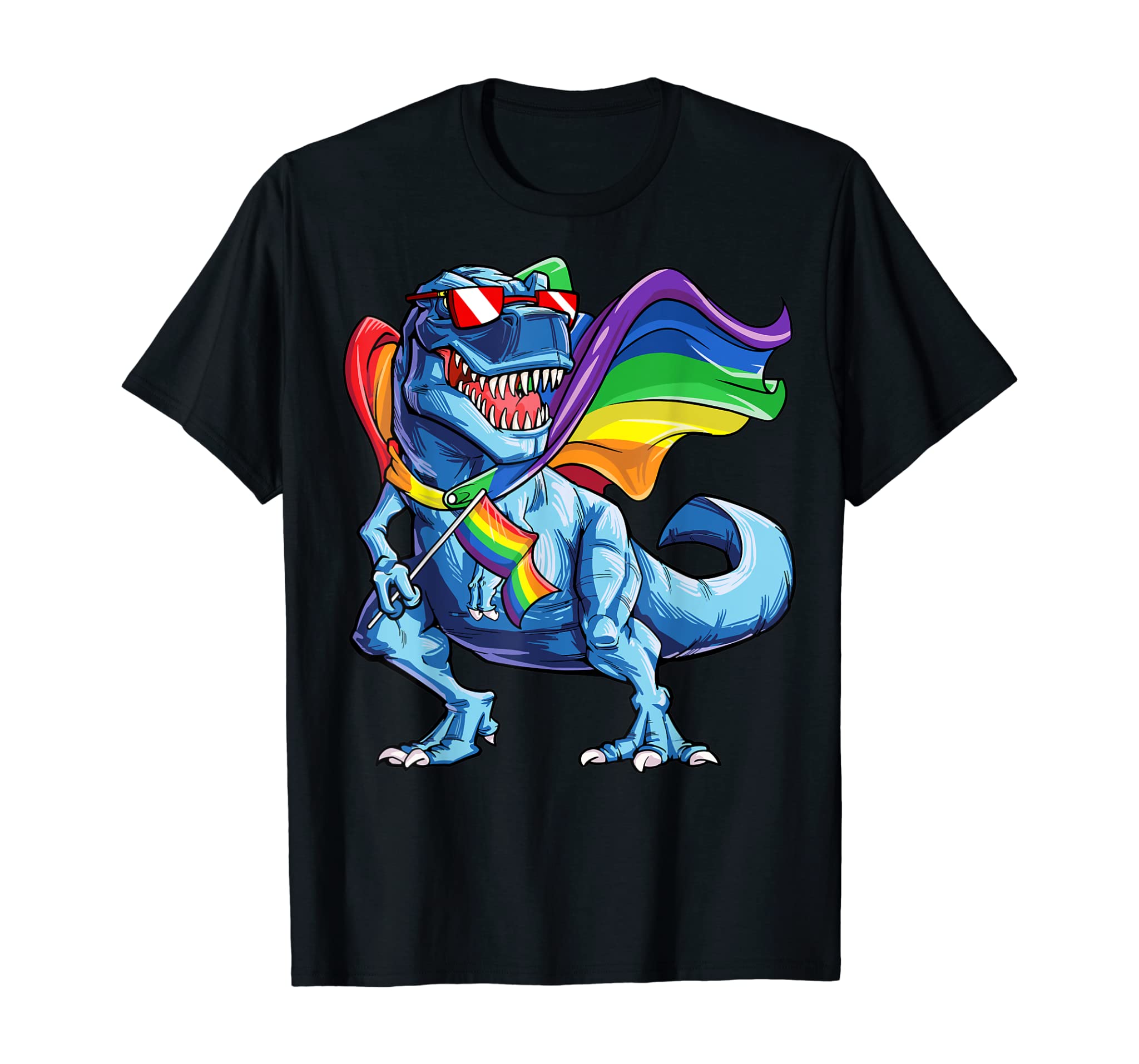 Dinosaur Gay Pride Flag Lgbt T Shirt Lesbian Bisexual T Rex T-Shirt