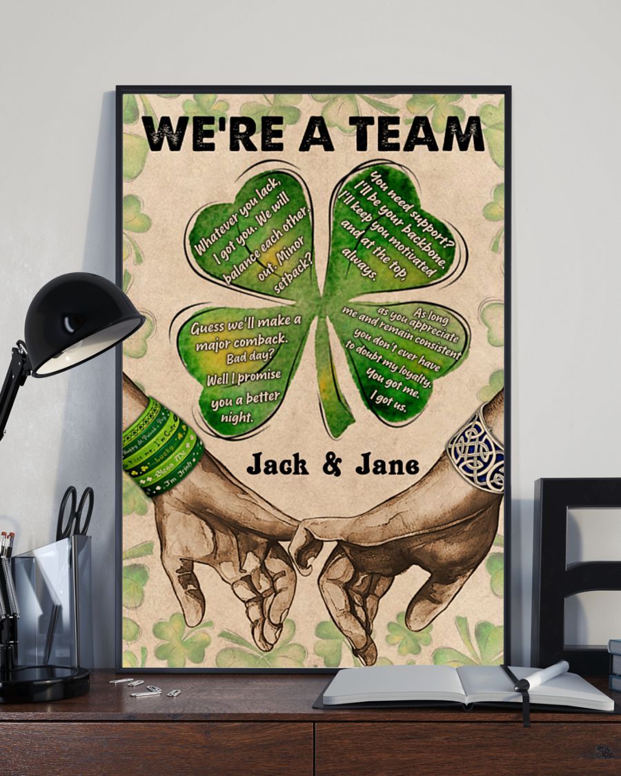 Irish Couple We’Re A Team Custom Name Canvas Poster Wall Art, Poster Print, Canvas Print Wall Decor