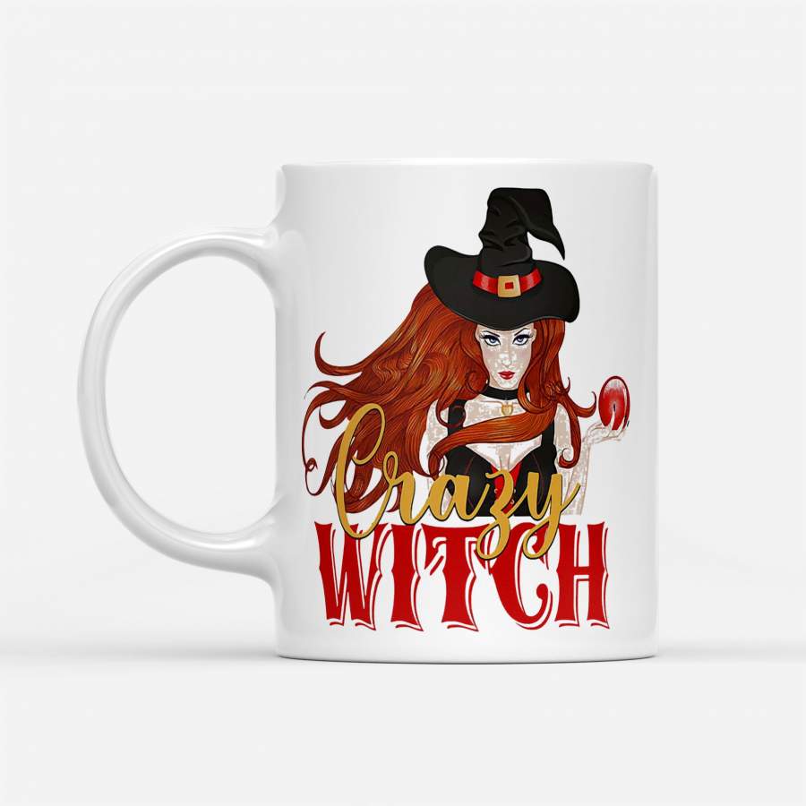 Crazy Witch Redhead Haloween – White Mug