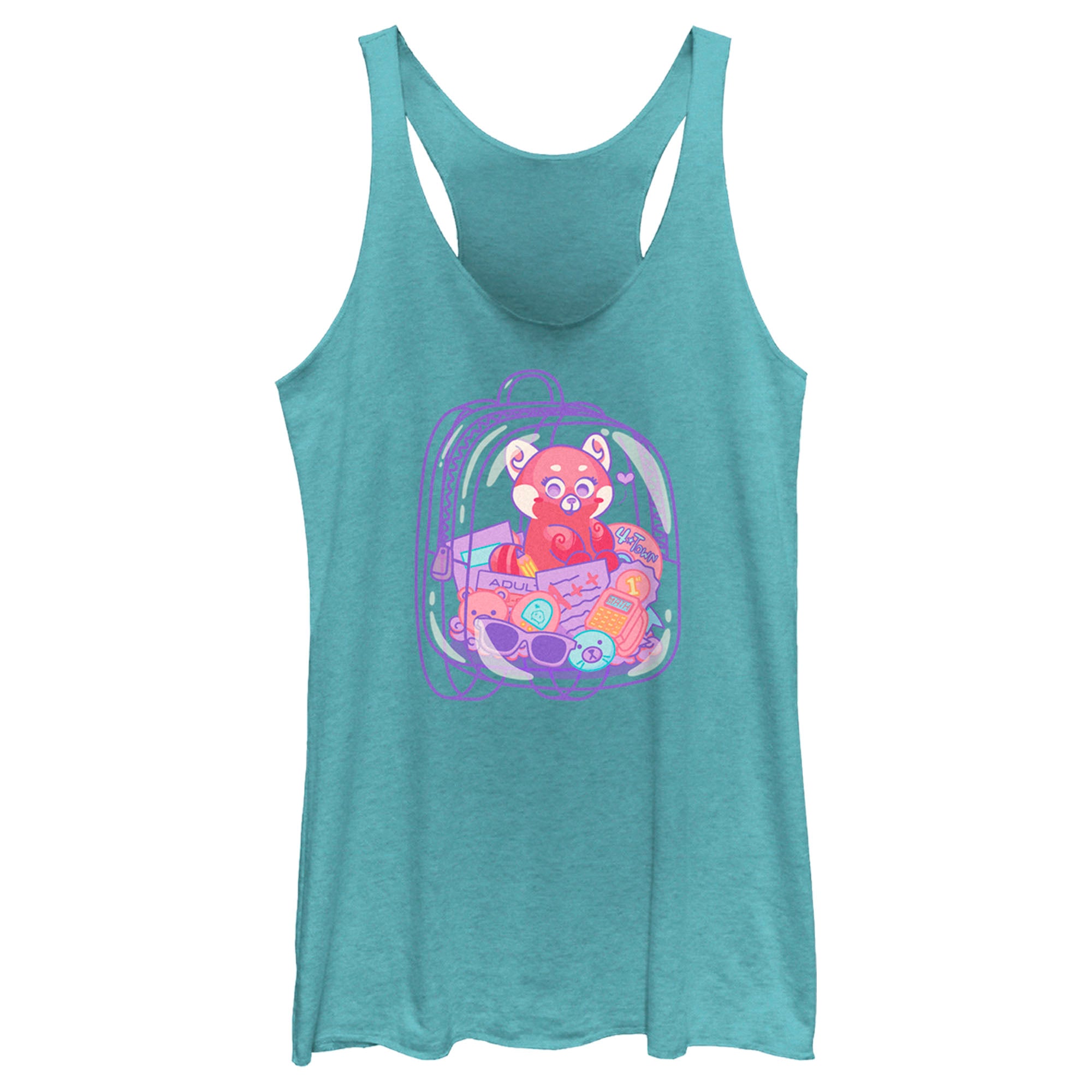 Women’S Turning Red Red Panda Backpack Mei Lee Racerback Tank Top