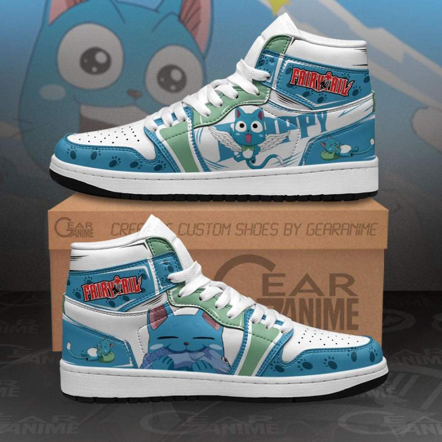 Fairy Tail Happy Jordan Sneakers Custom Anime Shoes MN11