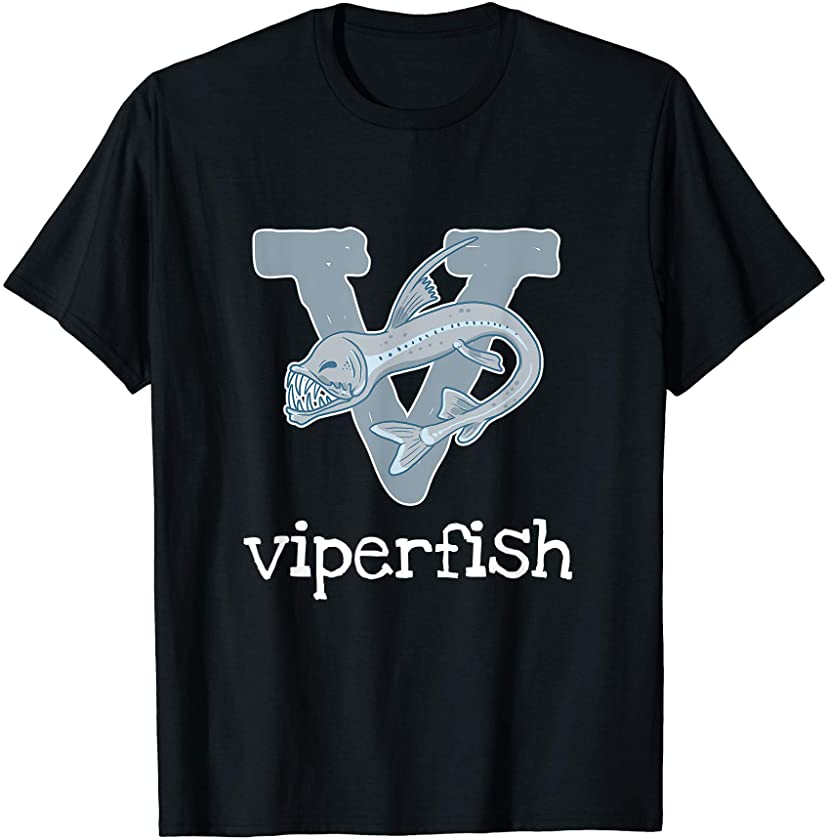 Viperfish Eel Alphabet Letter Ocean Animal Fishing Lover T-Shirt