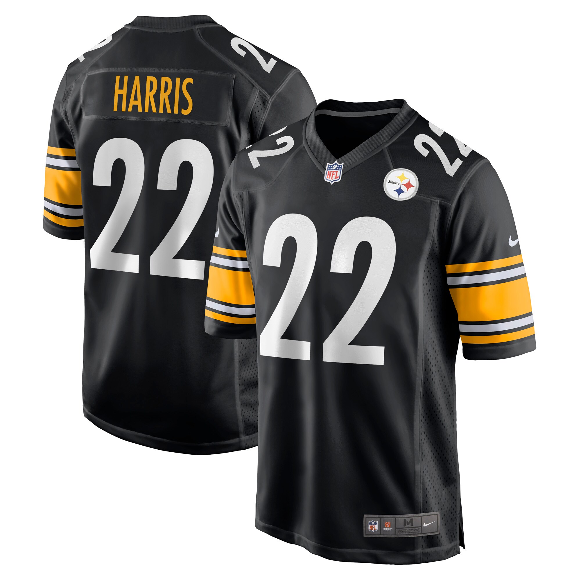 Men’s Pittsburgh Steelers Najee Harris Black Player Game Jersey