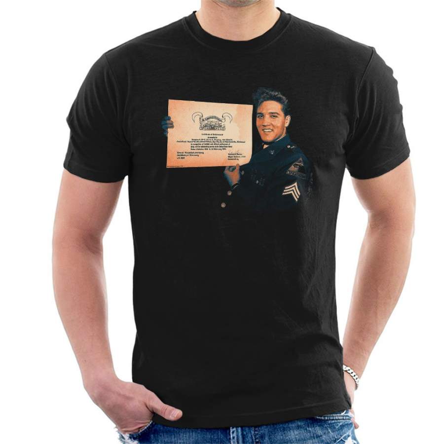 Elvis Presley US Army Certificate Men’s T-Shirt