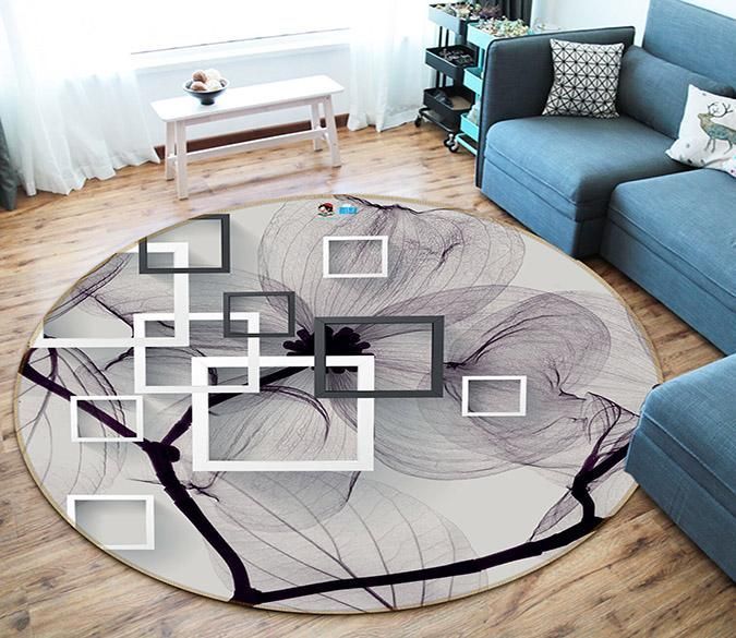 3D Box Tree Branch 339 Round Rug – Round Carpet Home Decor