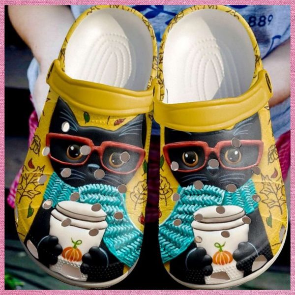 Black Cat Adults Kids Crocs Crocband Clog Shoes For Men Women Ht