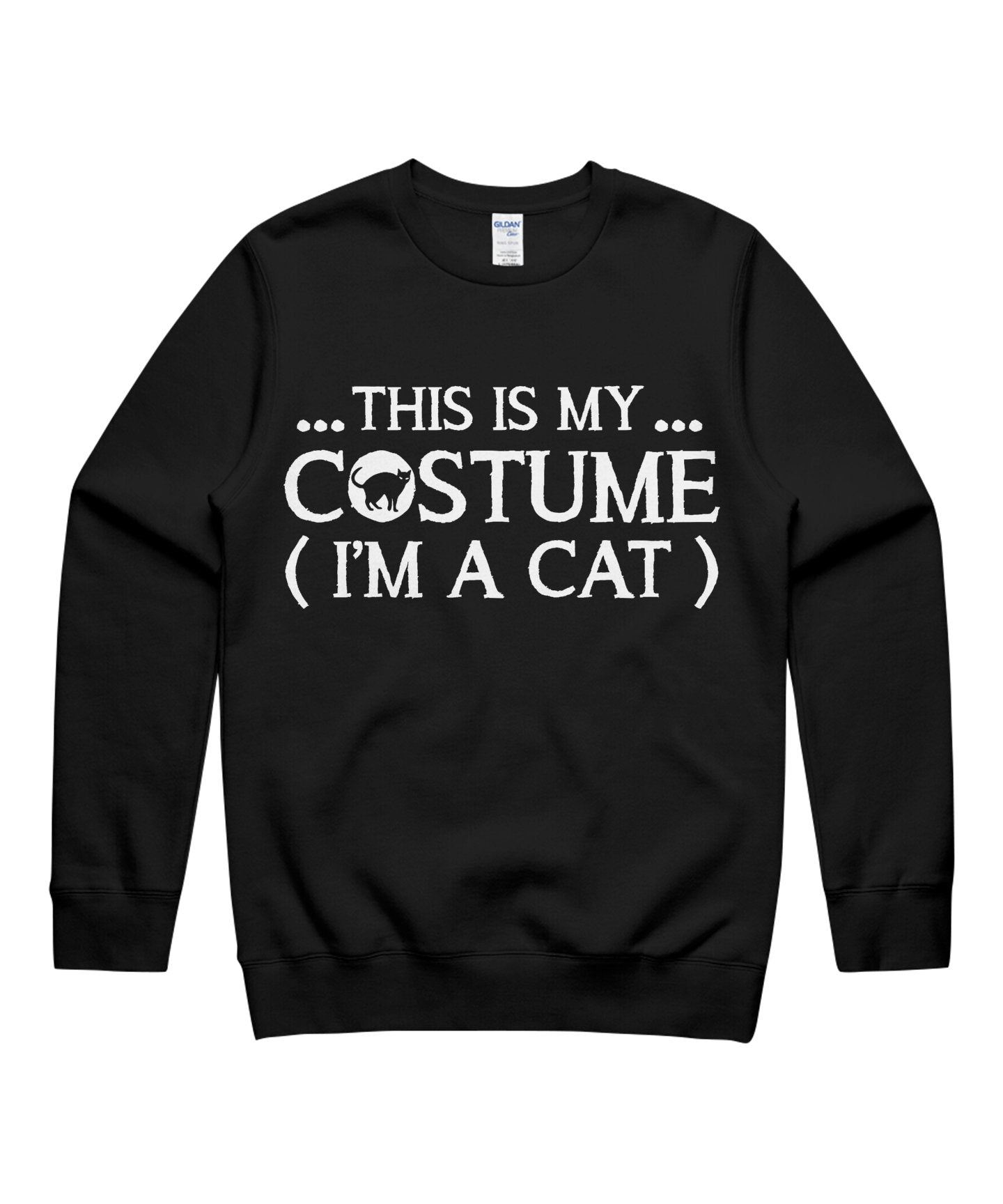 This Is My Costume I’M A Cat Lazy Easy Halloween Funny Kitten Lover Unisex Crewneck Sweatshirt