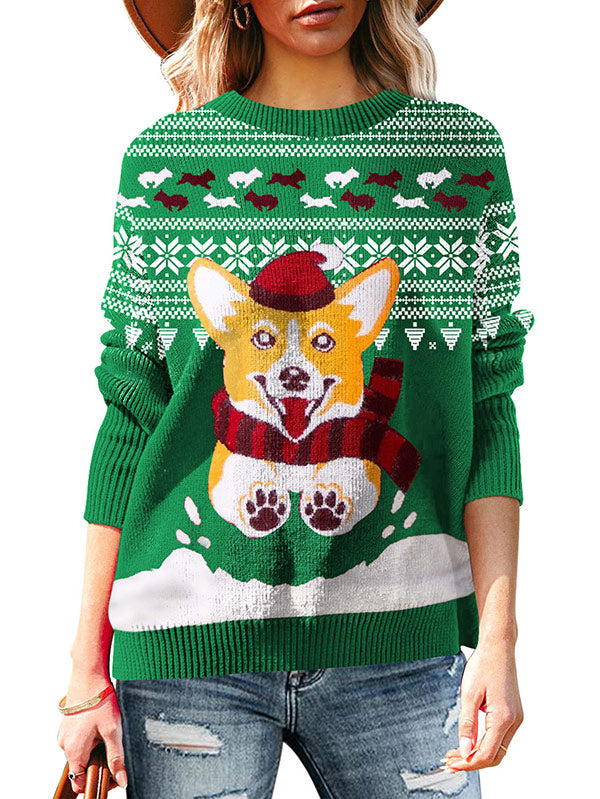 Womens Funny Christmas Sweaters Animal Pattern Ugly Xmas Pullover Tops