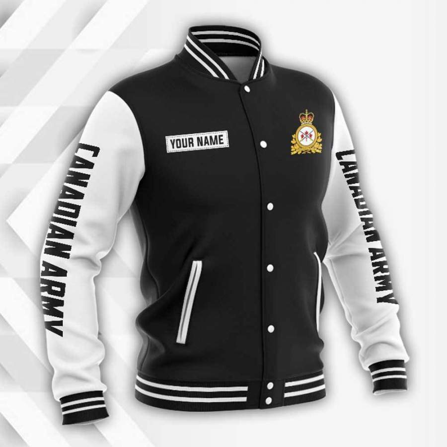 Custom Name Canadian Army Baseball Jacket Hoodie